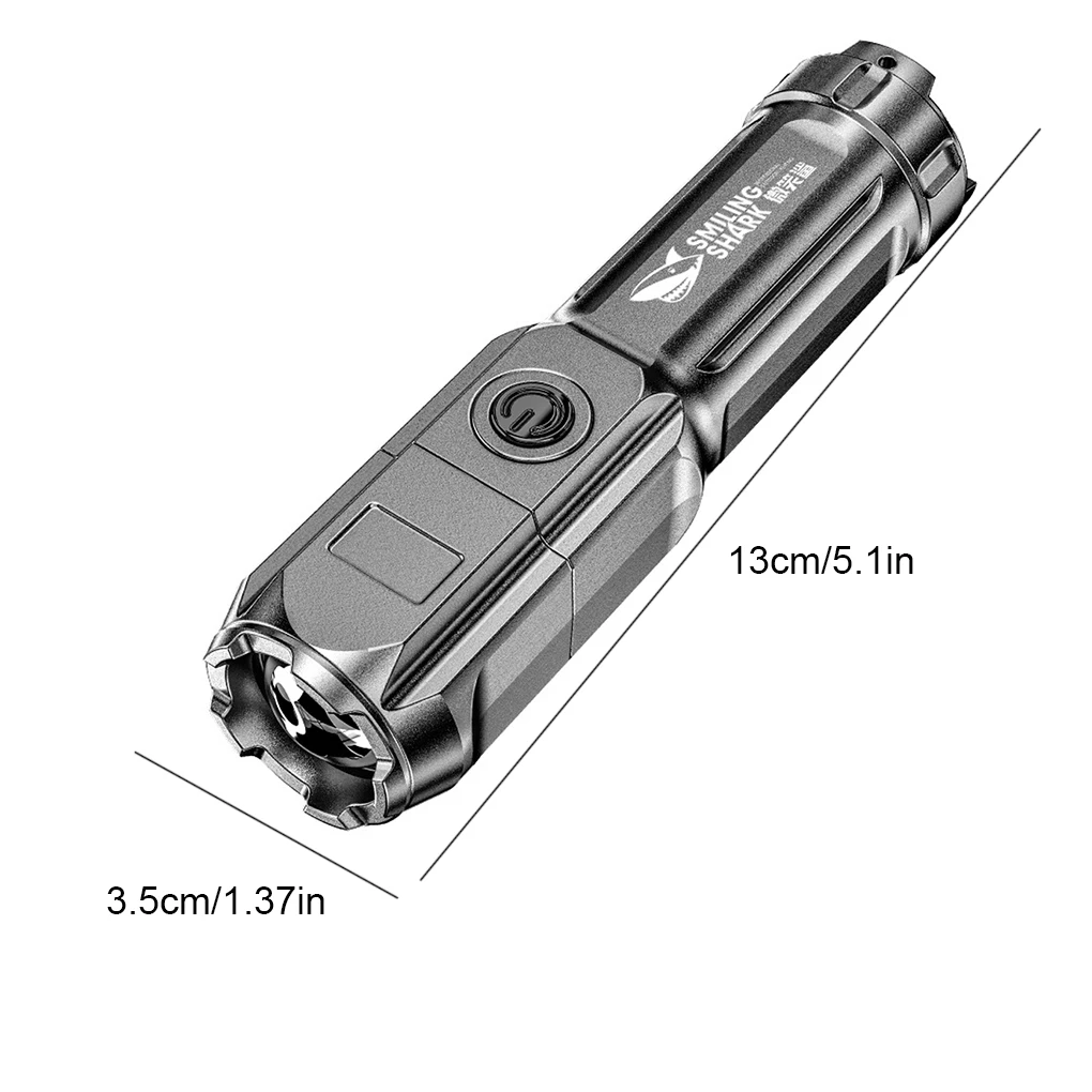 

2/3/5 Bright Flashlights USB Zoom Highlight Outdoor Hiking Lighting Strong Flash Light Battery Power Focusing Forces Torch