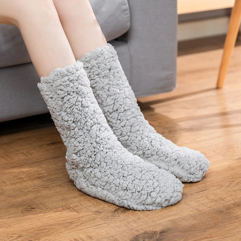 

Осенние женские теплые носки, зимние Бархатные толстые теплые носки для пола, носки для сна для взрослых