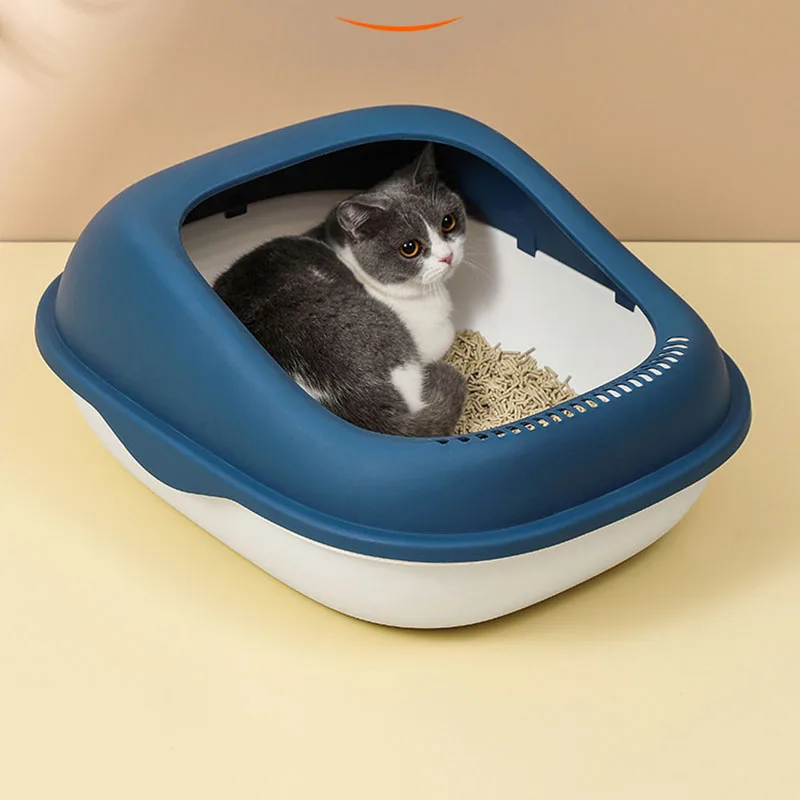 

High Side Anti-splash Sandbox Cat Cat Toilet Rabbit Corner Cabinet Cats' Sandbox Bathroom Supplies Litter Box for Cat