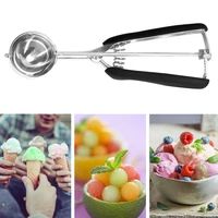 stainless steel spoon kitchen ice cream mashed potatoes watermelon jelly yogurt cookies spring handle scoop kitchen accessories