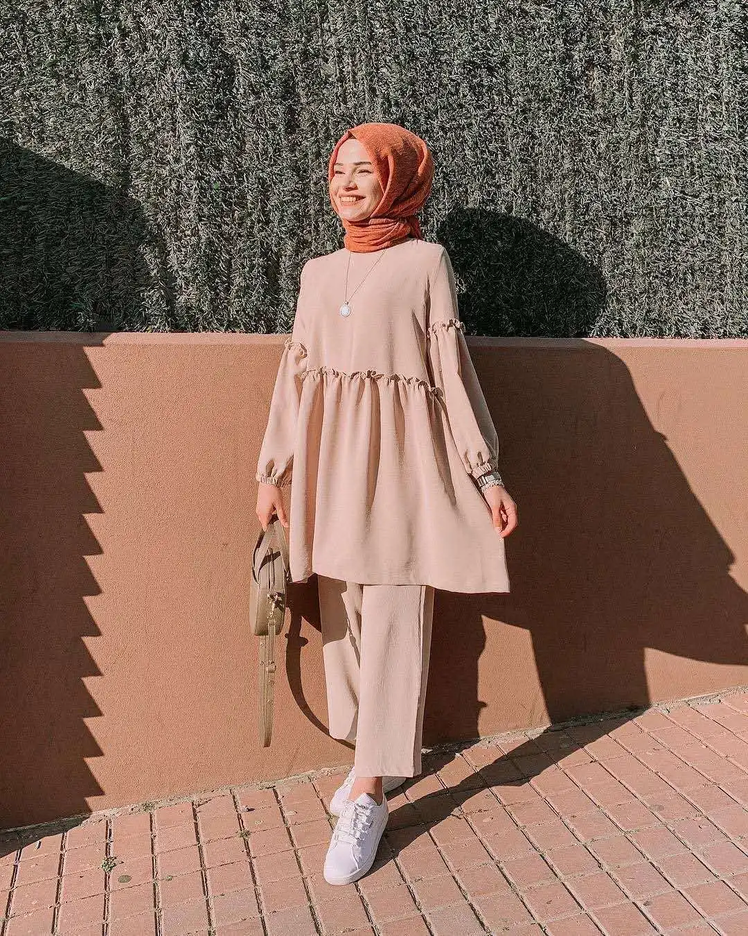 2 Piece Sets Womens Outfits Fall Clothes For Women Trousers Clothing Muslim Fashion Eid Mubarak Prayer Blue Color