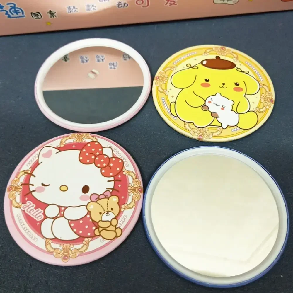 Мини-зеркало Sanrio Kuromi My Melody Pom Purin круглое портативное зеркало для макияжа Kawaii