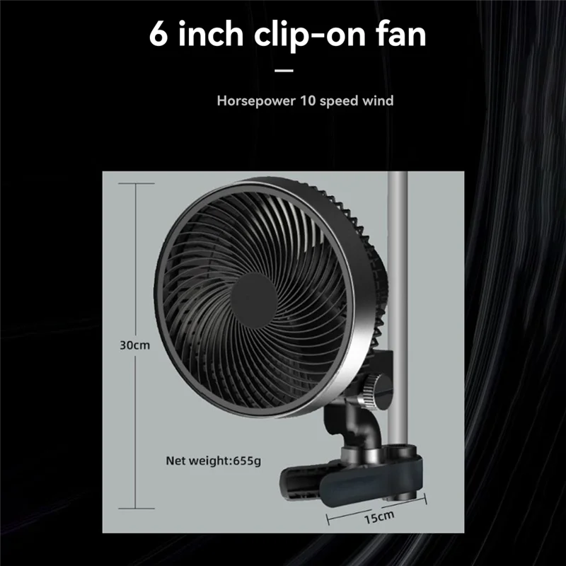 

6-дюймовый вентилятор для палатки для выращивания, 10 динамических скоростей ветра для гидропоники, циркуляционного охлаждения для гидропоники, теплиц, вилка европейского стандарта