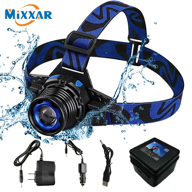 ZK50 Dropshipping LED Headlamp 3 Modes Q5  Waterproof High Brightness Built-in Lithium Battery Rechargeable LED Headlight Climb