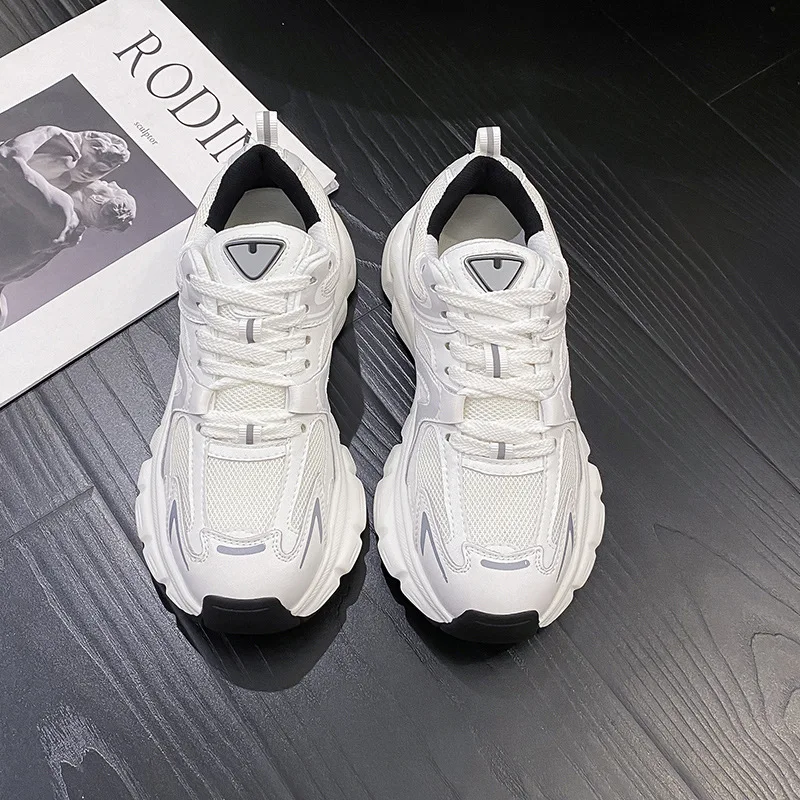 Mr Co Net Surface Breathable Torre Shoes Female New Thick Forest Gump Shoes 2023 Small Joker Sneakers High Beauty Sports Casual