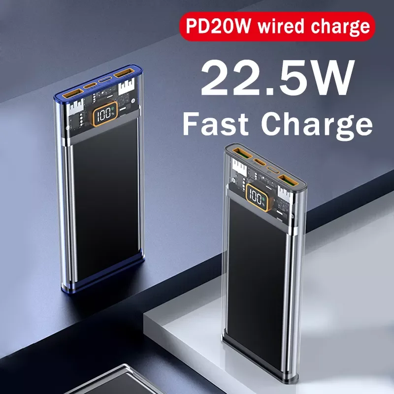 

2023NEW 20000mAh Power Bank PD20W Cellphone Fast Charging External Battery With Digital Display For Iphone1312 Huawei Portable P