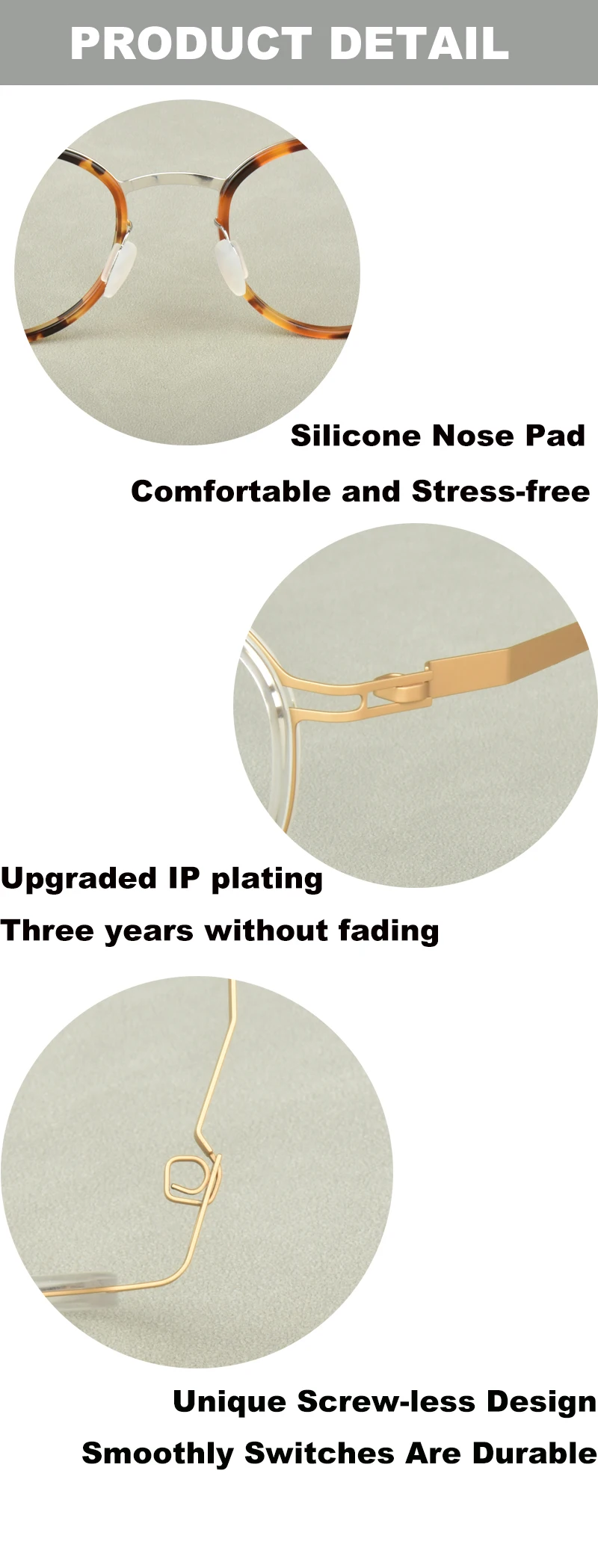 Новинка 2024 года Германия круглые безвинтовые очки в оправе для мужчин и женщин