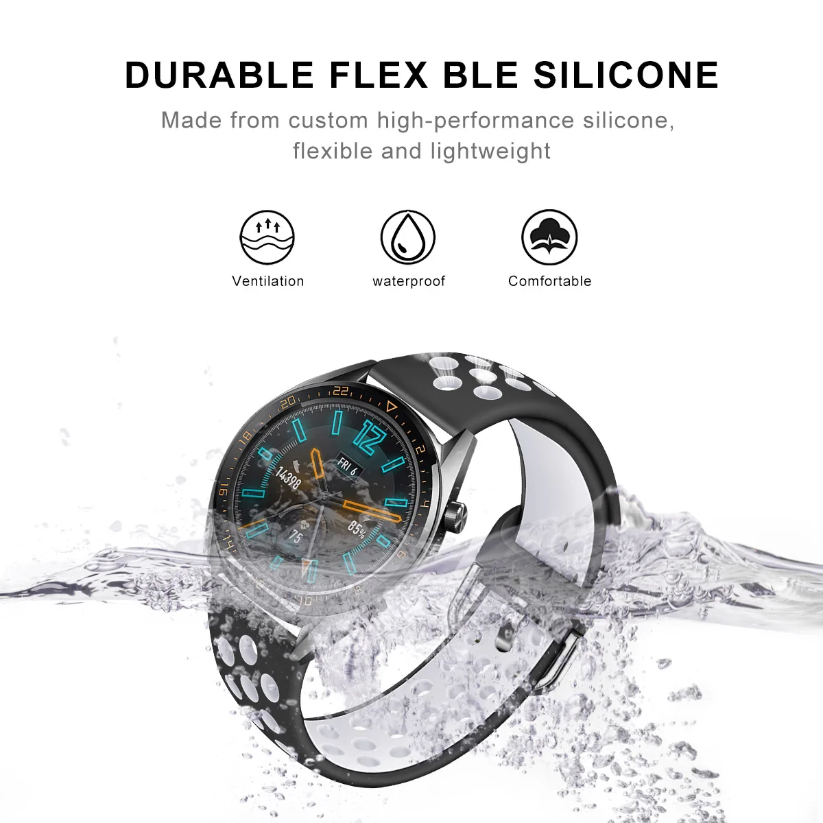 Rainbow Watchband For TicWatch Pro 3 GTH 2 E3 E2 Silicone Wrist Strap For TicWatch GTX GTA GTW GTK Sport Waterproof Bracelet New