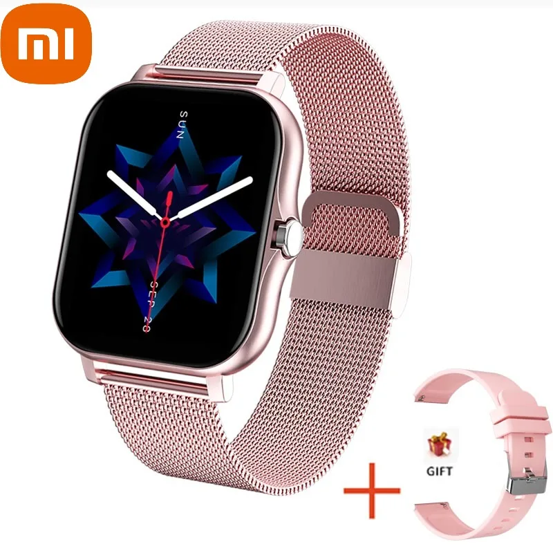 

Xiaomi New Women Smart Watch Men 1.69 Inch Color Screen Full Touch Fitness Tracker Men Call Smart Clock Ladies for Android IOS