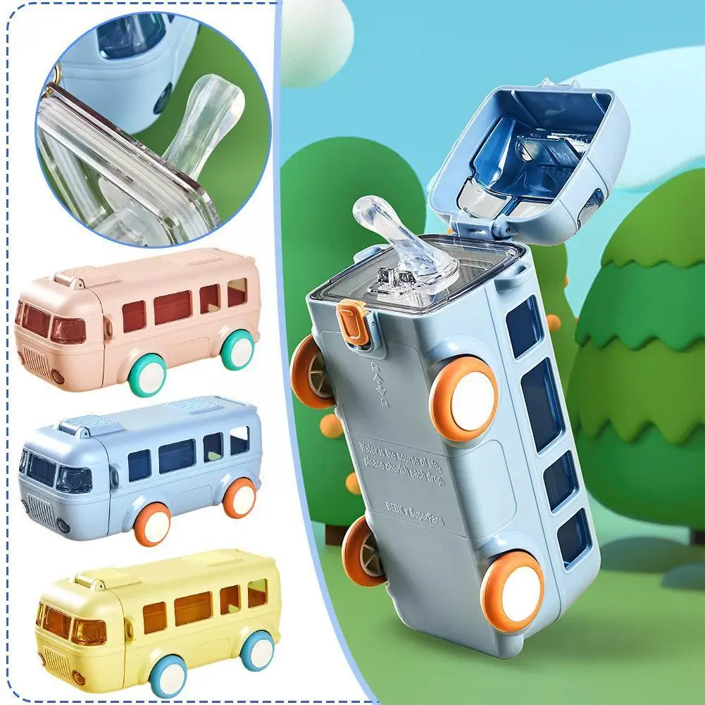

Bus Straw Up Water Cup Car Bottle Bottle Cup Cup Water Cartoon Children's Summer Straw Baby Car Kids Cup Water Cute