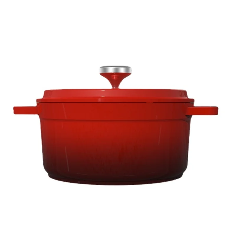 

Binaural Enamel Stew Pot Uncoated Multi-color Stainless Steel Enamel Self-circulating Original Juice Blocking Stew Pot Soup Pot