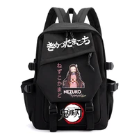 anime backpack demon slayer kamado nezuko nylon school backpack outdoor bags girls women travel laptop bags student bookbags kid