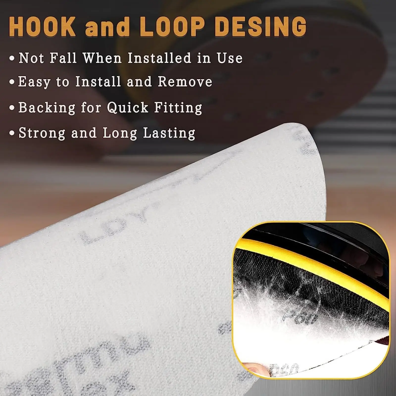 Набор из 5-дюймовой Красной наждачной бумаги с крючком и петлей 93 шт. мягкие