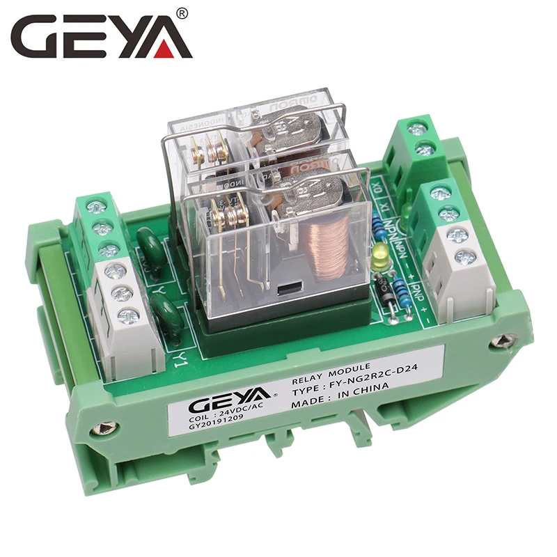 GEYA NG2R 2 канальный релейный модуль 12V 24V 1SPDT реле 10A штепсельную вилку в Тип Omron Реле |