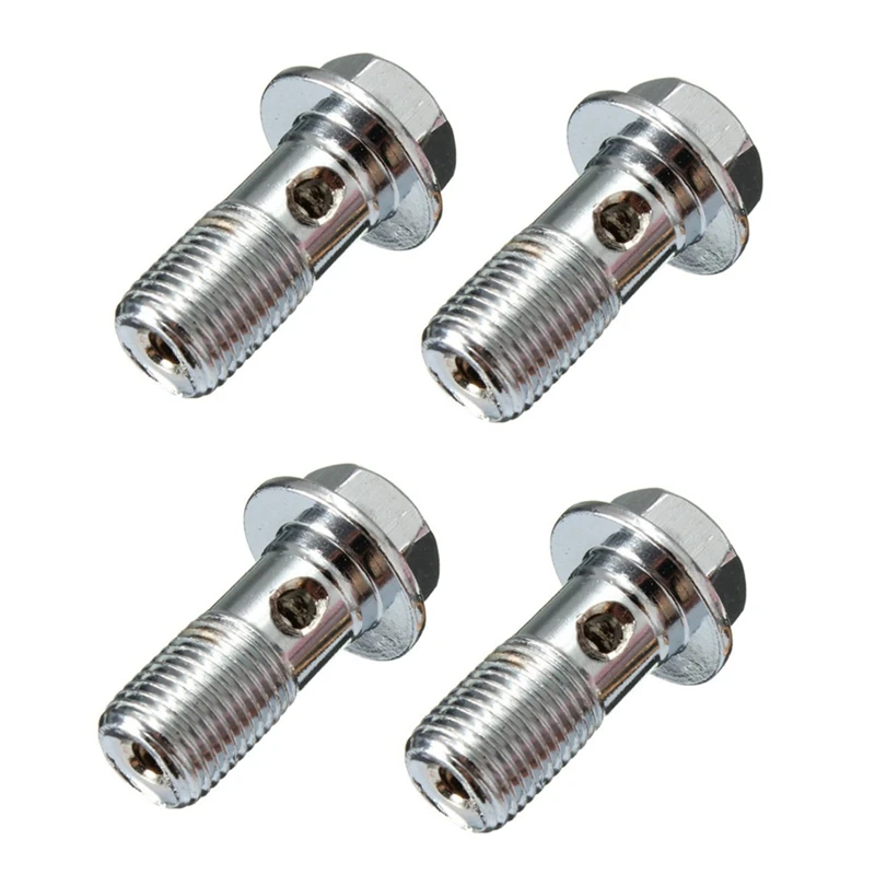 

4X Motorcycle Stainless Brake Banjo Bolt M10 X 1.0Mm Caliper Master Cylinder