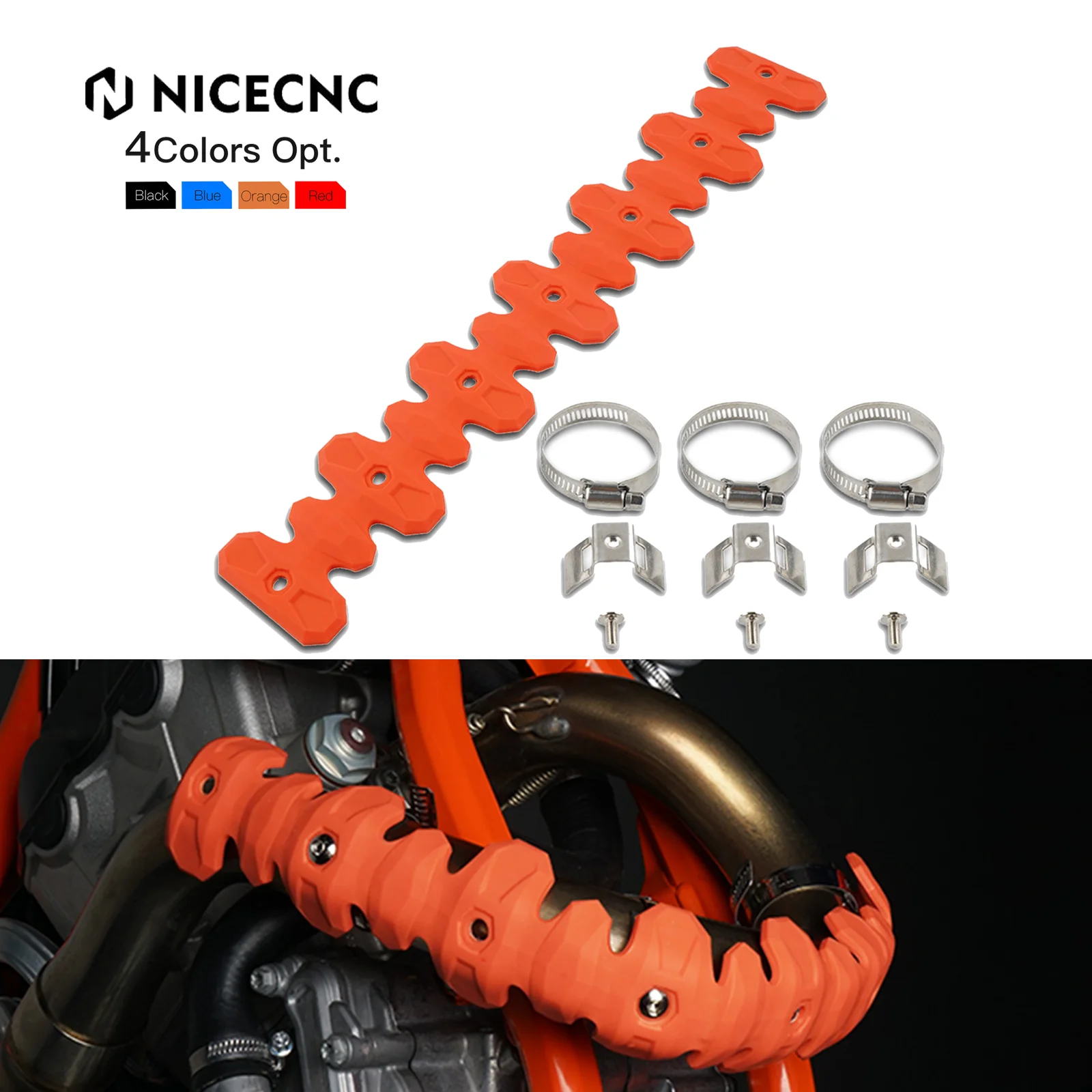Фото Для KTM EXC 250F EXCF 450 SXF 450 SMR 450 220 мм 400 мм Глушитель выхлопной трубы Теплозащитный экран SXF EXCF SMR 250 350 450 500 №1