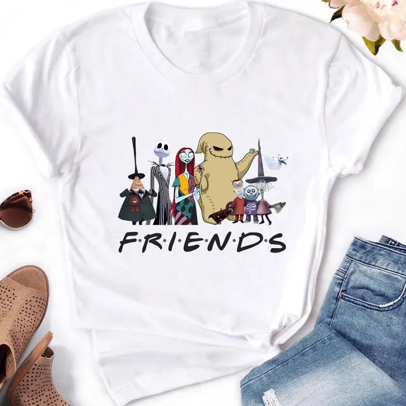 Женская футболка с принтом Кошмар перед Рождеством повседневная героями