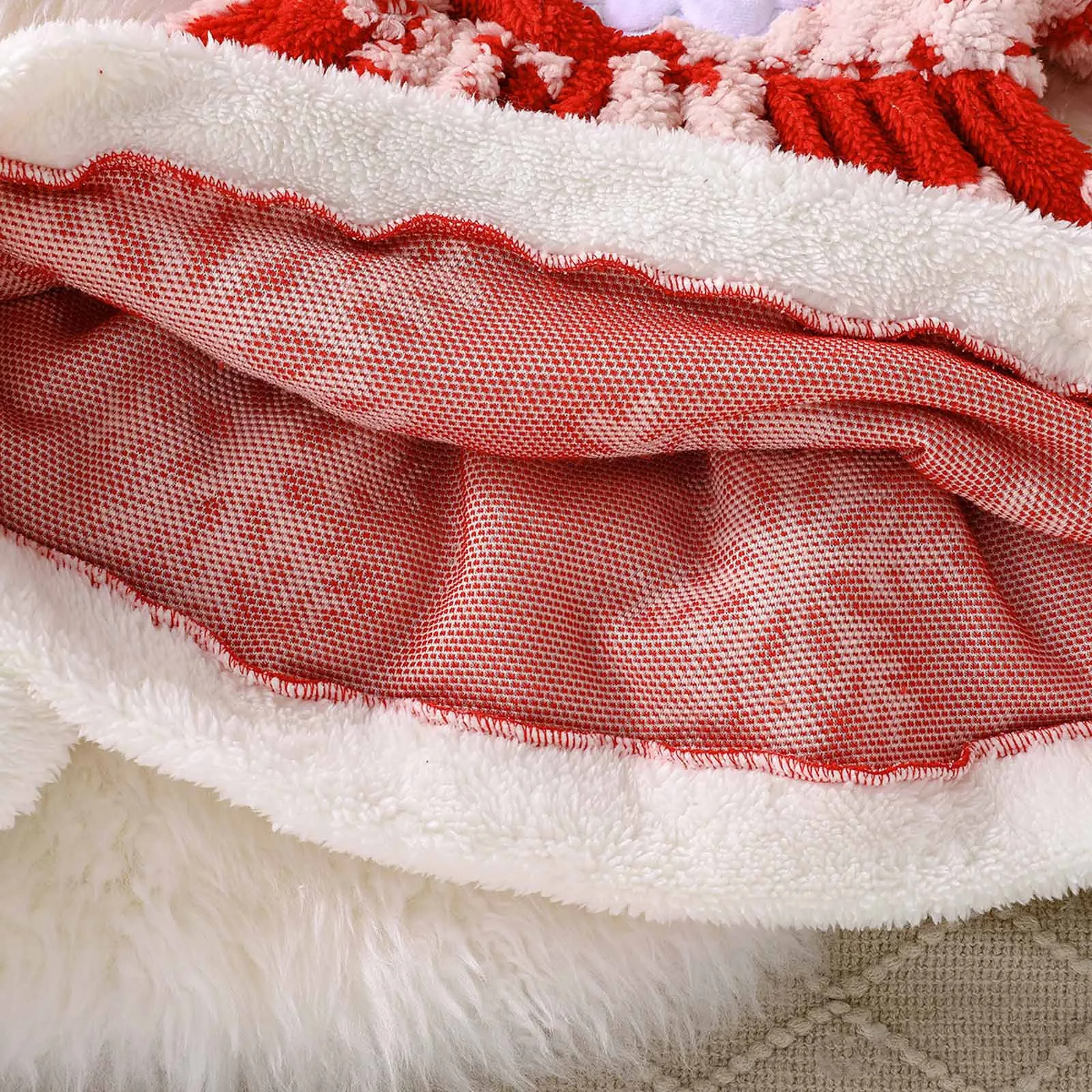 Рождественское детское плюшевое платье Санта-Клауса с длинными рукавами и