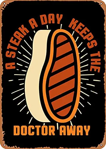 

Steak Lover Meat BBQ Vintage Look Metal Sign Patent Art Prints Retro Gift 8x12 Inch