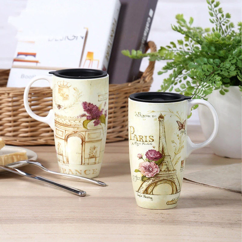 

Creative Coffee Cups Ceramic Beautiful Breakfast Espresso Mugs Personalized Fashion Tazas Desayuno Originales Coffee Cup Set