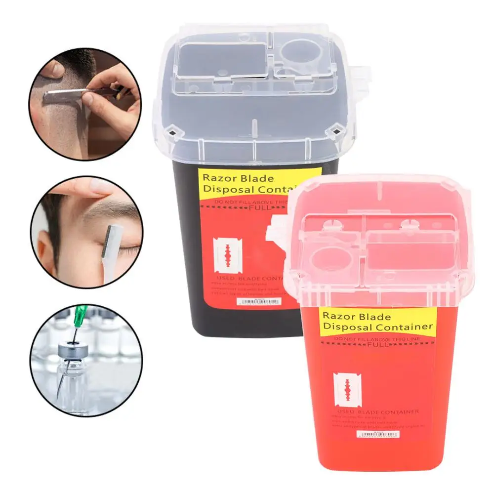 

3 Color Tattoo Waste Object Collection Barrel Eyebrow Trimmer Glass Fragment Injection Broken Syringe Trash Storage Box Accessry