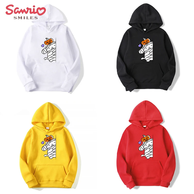 

New Kawaii Sanrios Men's Sweater Anime Cartoon Pompom Purins Spring Autumn Loose Casual Fleece Ladies Hoodie Halloween Gift