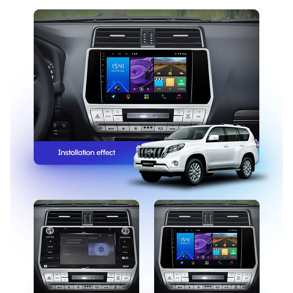 JIULUNET для Toyota Land Cruiser Prado 150 2017 - 2018 Carplay Ai Voice автомобильное радио мультимедийный