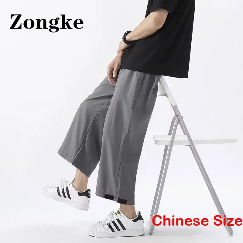 

Zongke Solid Calf-Length Baggy Pants for Men Trousers Harajuku Fashion Sweatpants Male Mens Joggers Work Wear 3XL 2023 Summer