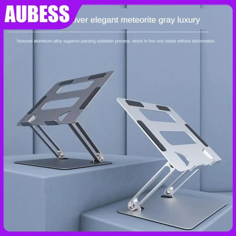 

Aluminum Alloy Notebook Bracket Foldable Computer Cooling Holder Non-slip Dual-axis Adjustment Cooling Stand Durable Silver/gray