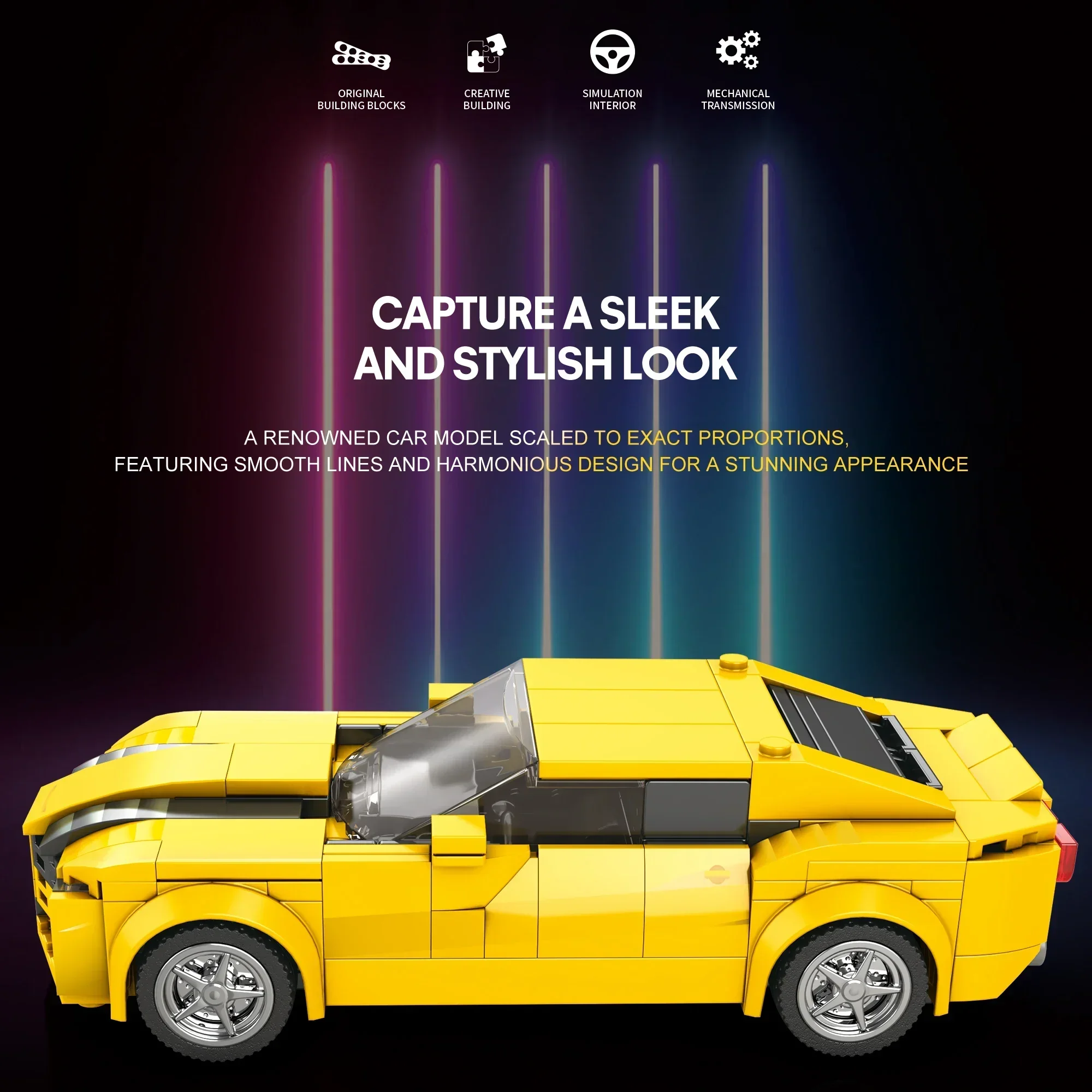 327 Шт. Модель Спортивного Автомобиля Набор Строительных Блоков Городской