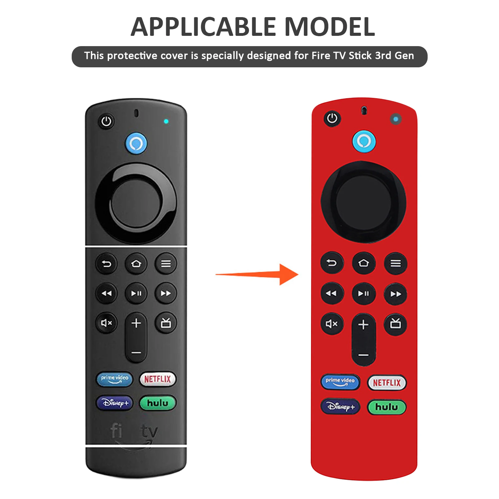 

Silicone Remote Control Cover For Amazon Fire TV Stick 4K 3rd Gen 3rd Generation Cube Shockproof Anti-Slip Remote Protector 2021