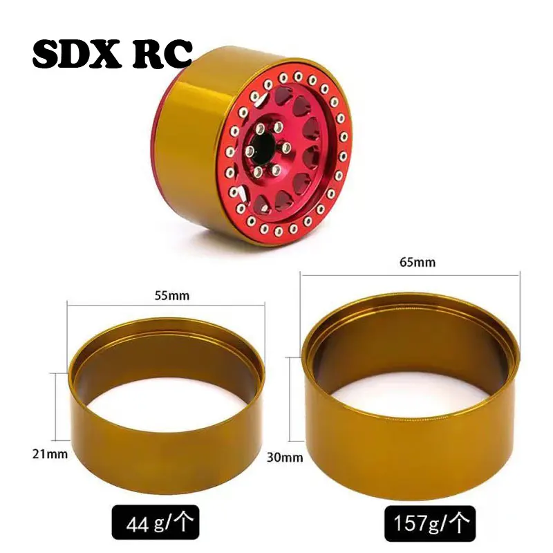 2pcs 1.9 2.2 Counterweight Wheel Hub Rim for 1/10 RC Crawler Axial SCX10 90046 AXI03007  TRX-4 RedCat D90