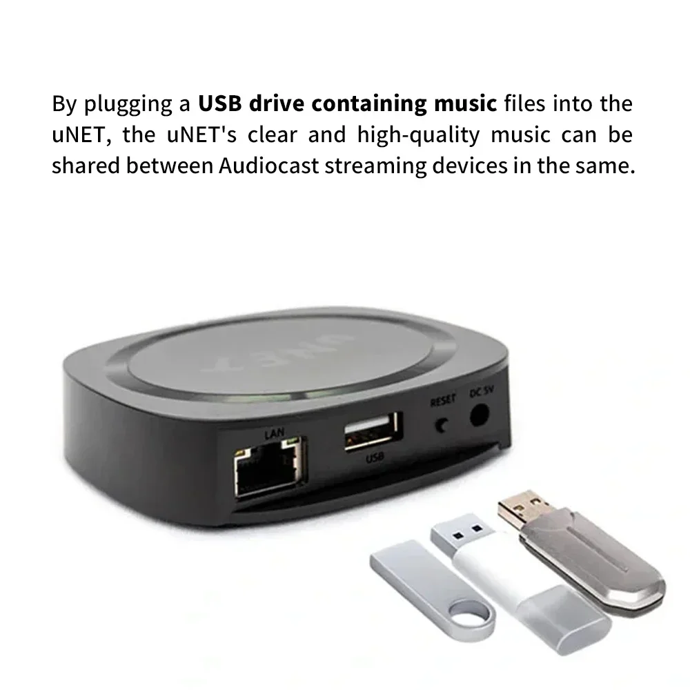 Устройство для обмена музыкой по сети Audiocast uNET USB, совместимое с Wiim Arylic, для бесперебойной беспроводной потоковой передачи на домашней аудиосистеме (art.: 3920d890abecd) - 3920d890abecd