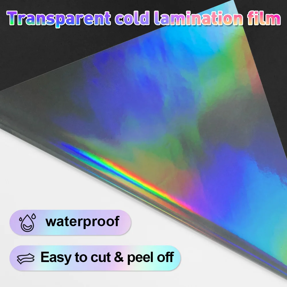 Transparent A4 Paper Holographic Laminating Film 10 Sheets Sticker Self Adhesive Laminator Sheets Waterproof Labels for Photo