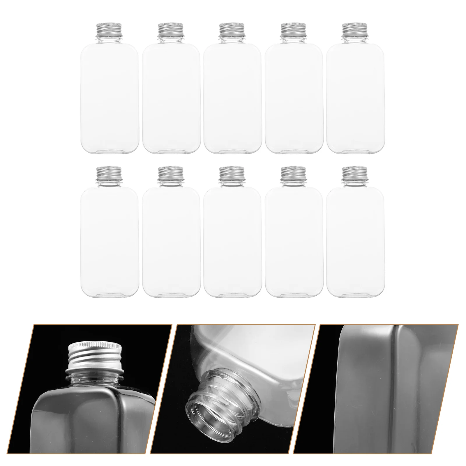 

Bottles Bottle Clear Plastic Lids Container Reusable Beverage Caps Drink Empty Water Carton Tea Duschgel Spender Bulk Containers