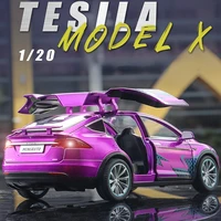high simulation diecast 120 scale tesla modelx alloy car model boy toy car collection miniauto children kids toy vehicles