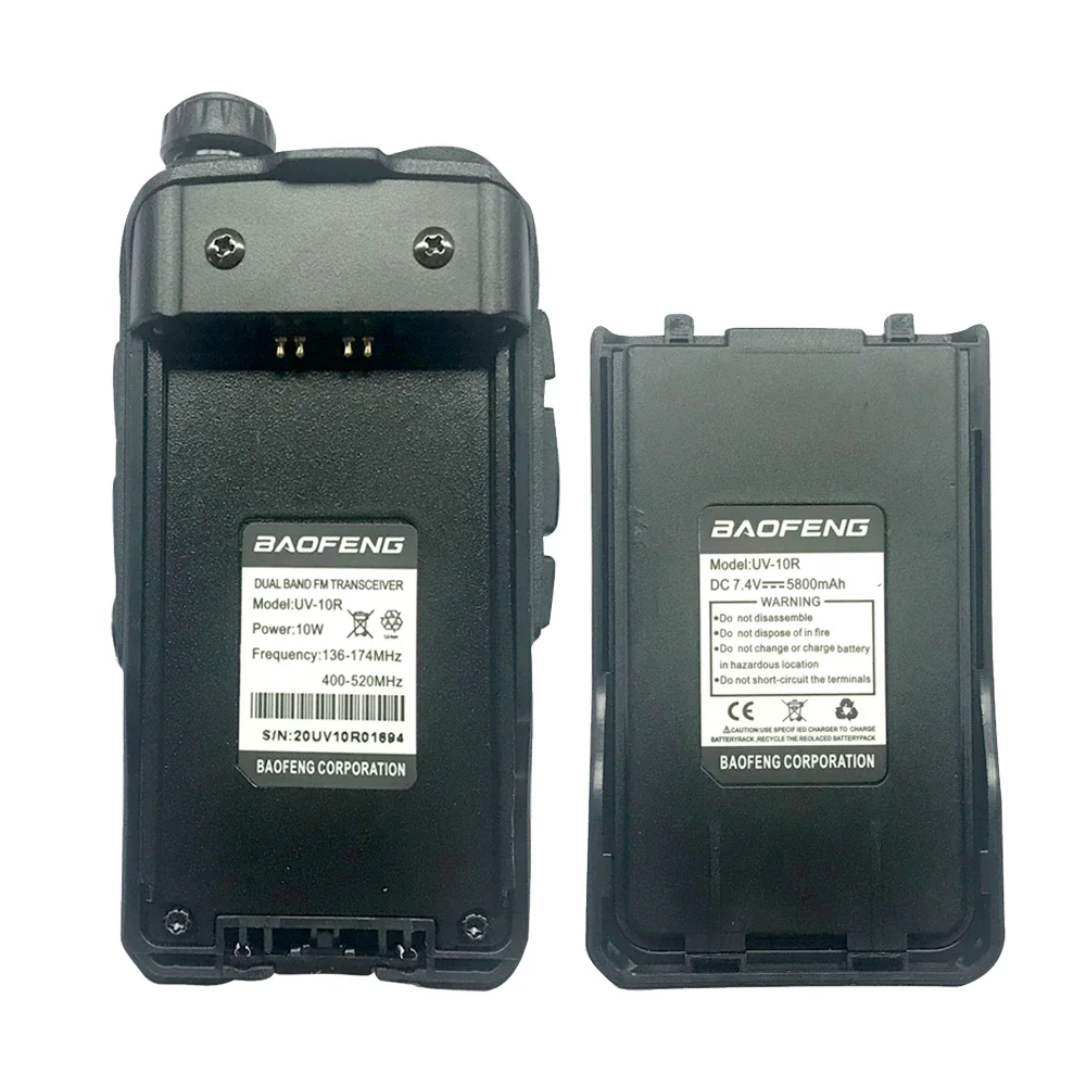 BaoFeng Walkie Talkie UV-10R V2 Two Way CB Radio Transmitter Long Range UV10R V2 128CH VHF UHF 136-174Mhz 400-520Mhz Dual Band