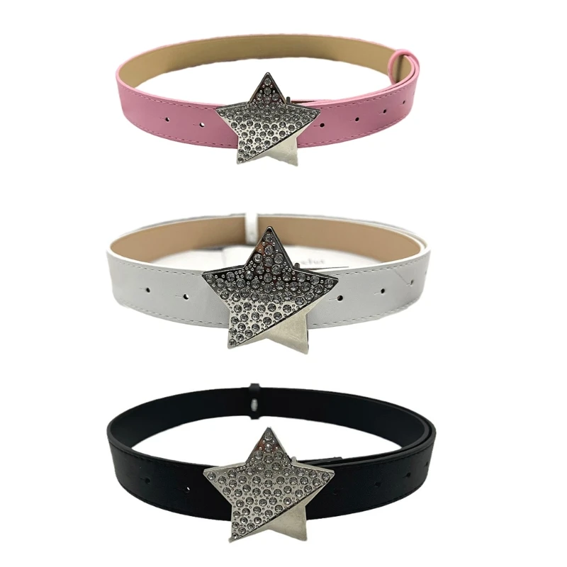 

Harajuku Style Waist Belt Shinning Star Buckle Belt Cowgirl Belt