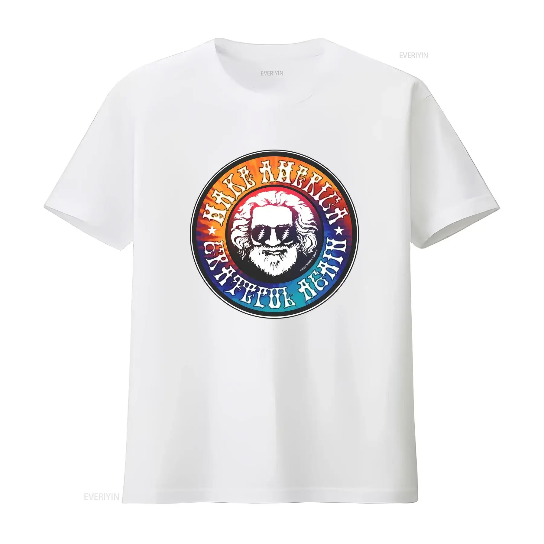 Фото Винтажная футболка Tye Dye MAGA_Dead_Garcia с надписью «Make America Grateful Again», комфортная дизайнерская одежда с эффектом потертости №4
