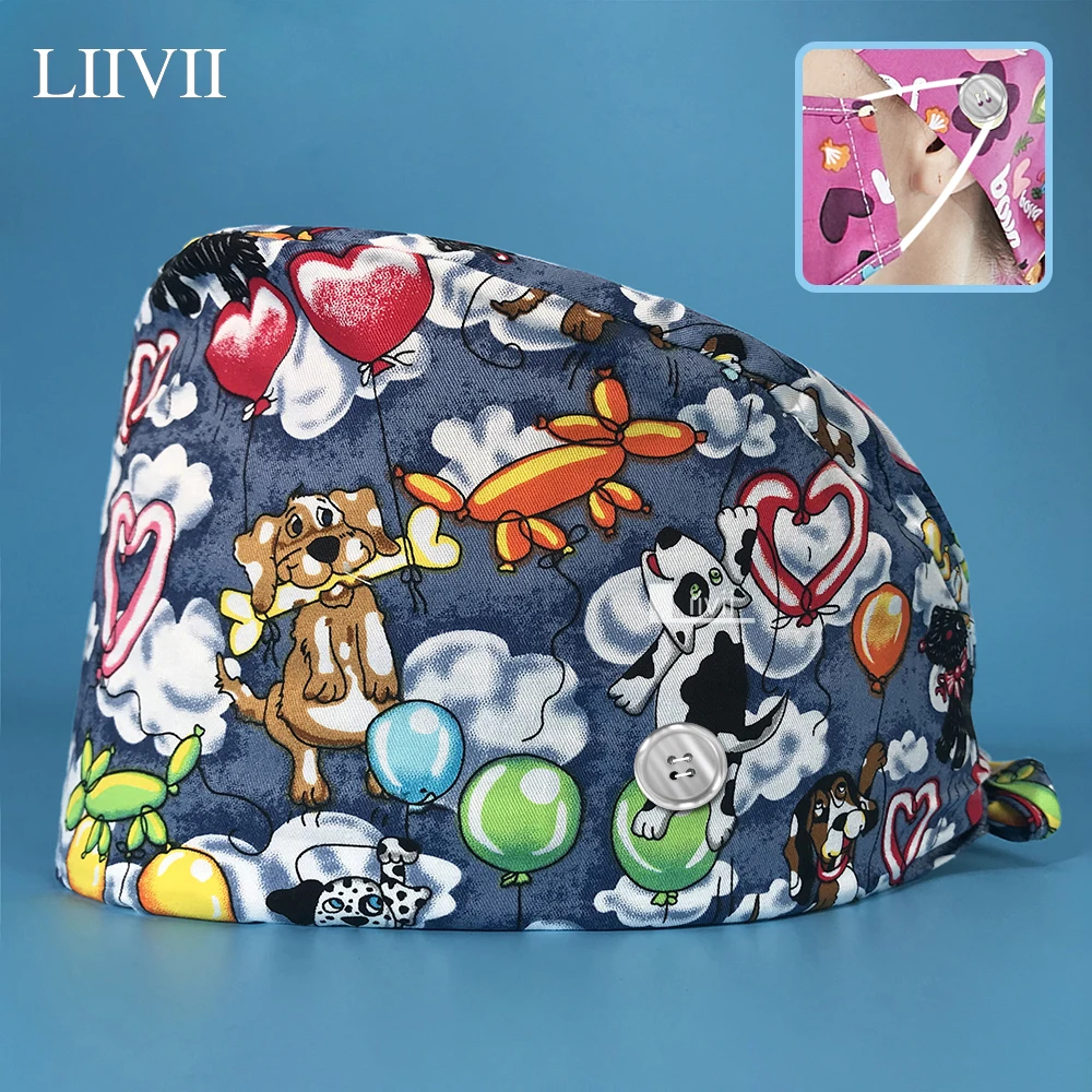 

Pet Grooming Scrub Hat Wholesale Prices Scrubs Women Cap Button Dental Hospital Work Accessories Hats Operating Room Doctor Caps