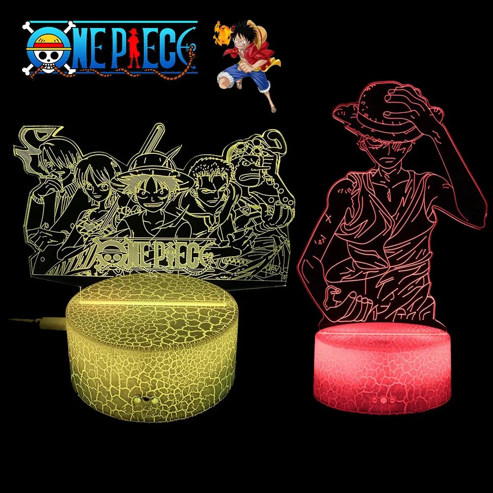 

Anime One Piece 3D Night Light Toys Cartoon Figures Luffy Zoro 7 Colors LED Model Touch Night Table Lamp Toys For Kids Toy Gifts