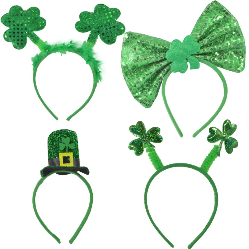 

Хэллоуин ирландский фестиваль повязка на голову головной убор шпилька для волос праздничный реквизит украшение зеленый бант