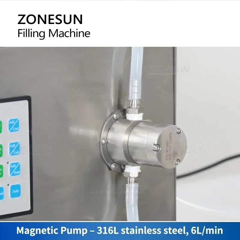 Фото ZONESUN ZS-DTMP1D линия машины для розлива жидкостей, небольшой автоматический магнитный насос, одна насадка для дайвинга, бутылка для косметики для напитков №4