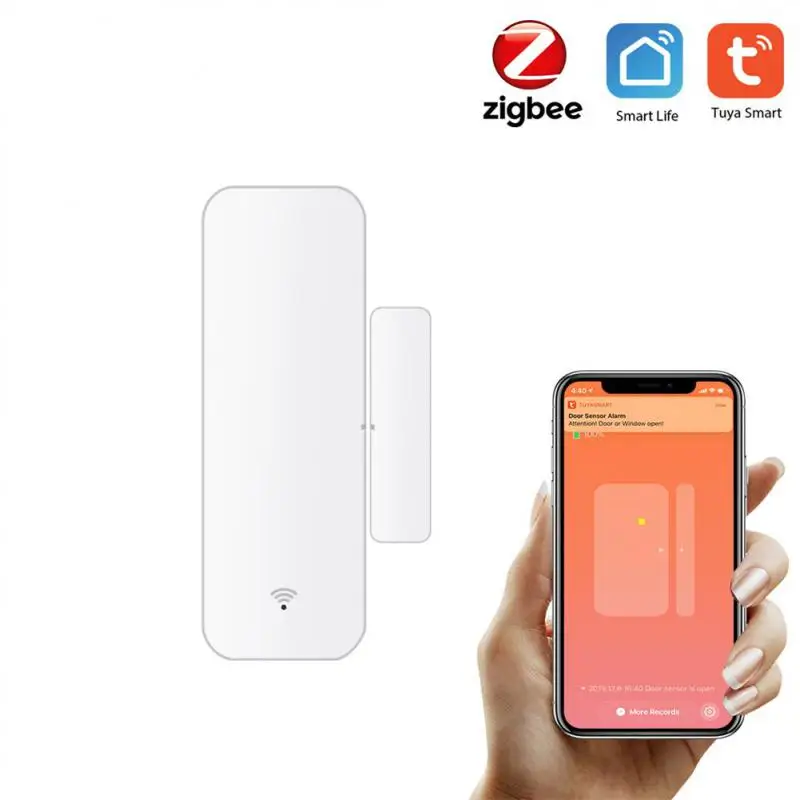 

Магнитный детектор для двери, датчик для дверей и окон Zigbee низкой мощности, магнитный беспроводной мини-датчик, требуется концентратор Zigbee