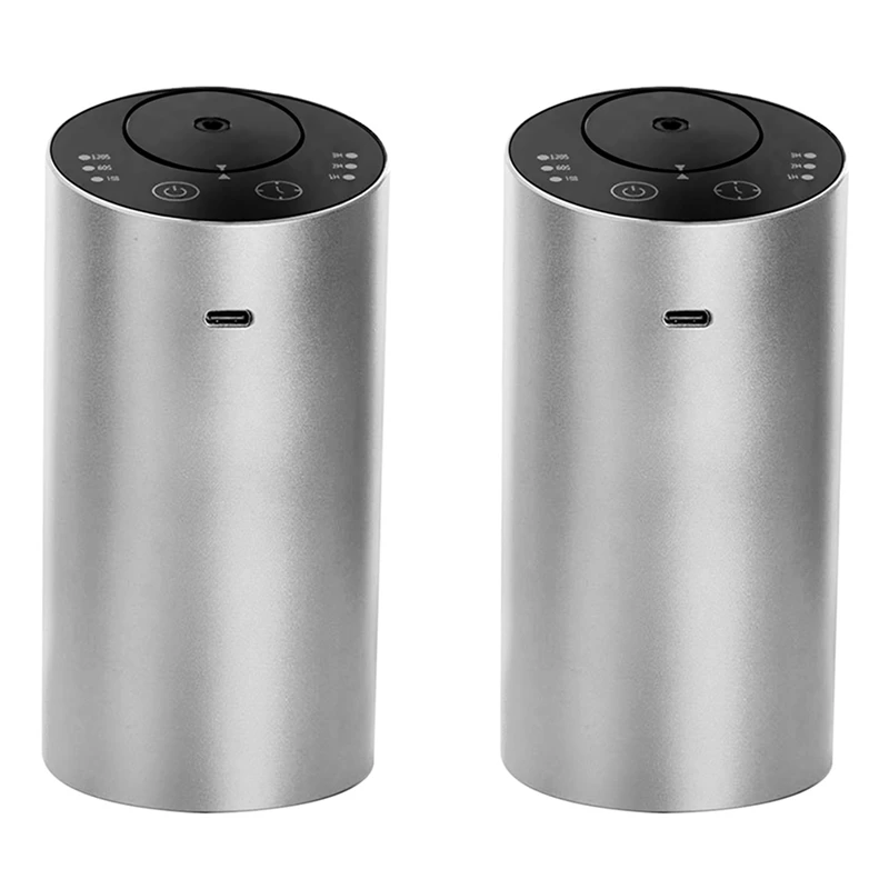 

2X Essential Oil Diffuser Car Air Freshener Aroma Waterless USB Auto Aromatherapy Nebulizer Rechargeable For Home Yoga E