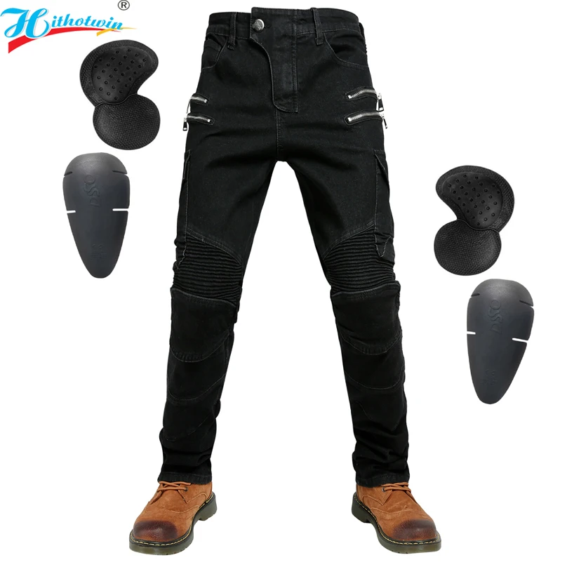 S- 5XL 6XL extra large Motorcycle Jeans Black Men Moto Pants Zipper Protective Gear Blue Motorbike Trousers fat man Motocros