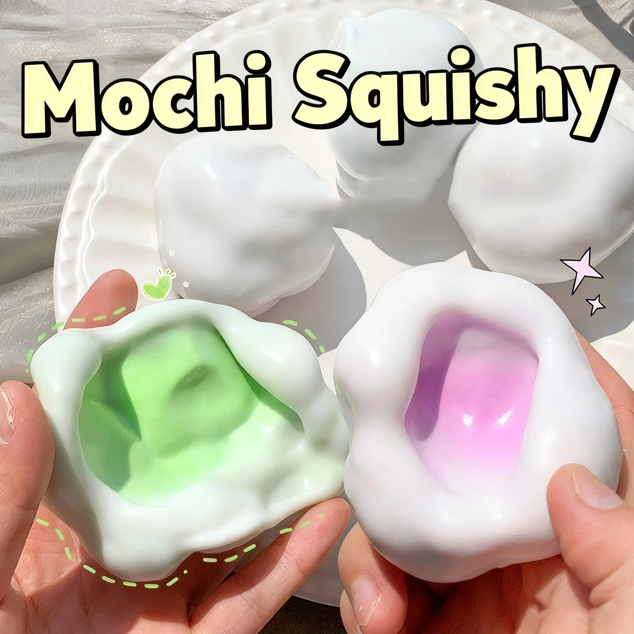 Фото Mochi Squishy медленный отскок сжимаемые игрушки для детей, мяч для снятия стресса, декомпрессия, расслабление, сенсорные игрушки, подарок №5