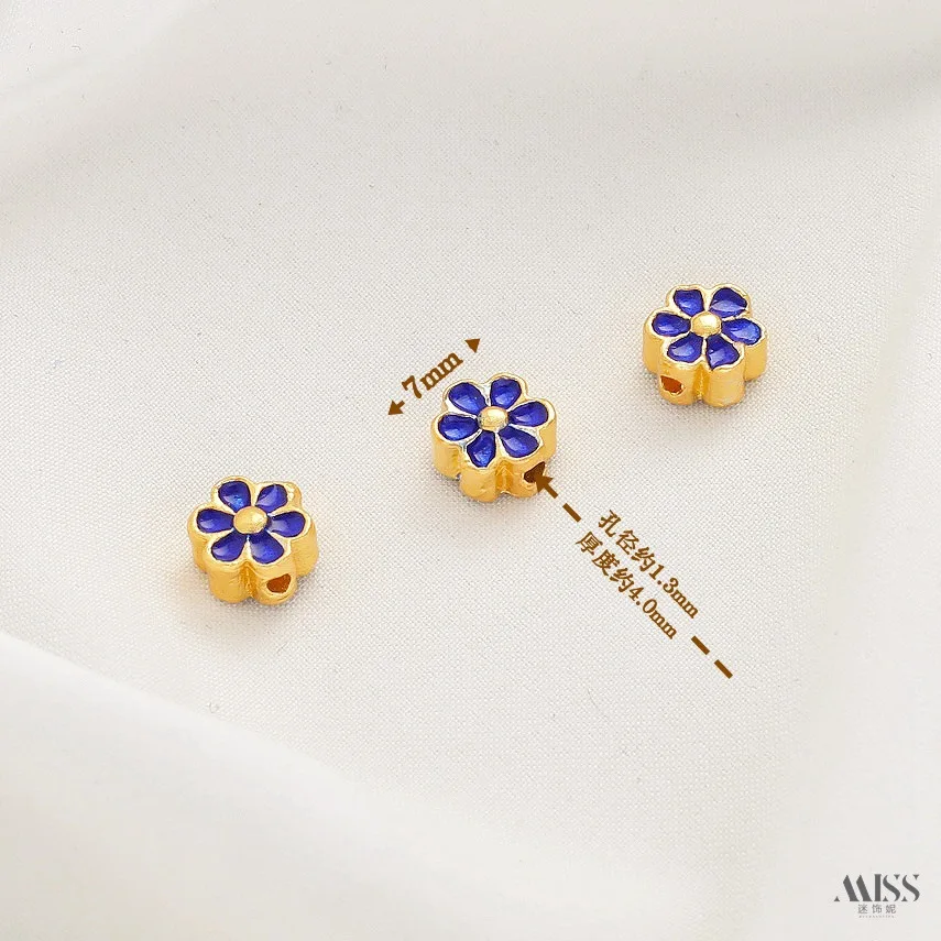 Бусины-разделители Daisy с позолотой 18K, эмалью клуазоне, изображением пейзажа «Тысяча миль» и мантрой «Шесть слов», аксессуары для изготовления украшений своими руками (art.: 3920da27fb612) - 3920da27fb612