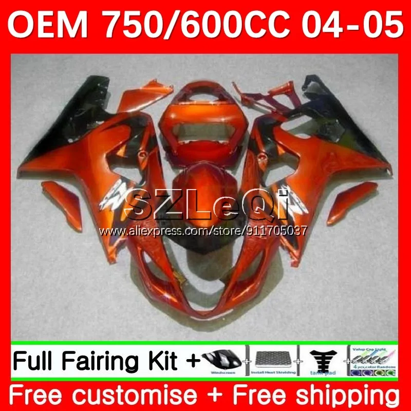 

Orange black OEM Injection For SUZUKI GSXR 600 750 CC 600CC GSXR-750 K4 GSXR750 GSXR600 04 05 GSXR-600 2004 2005 Fairing 75LQ.36