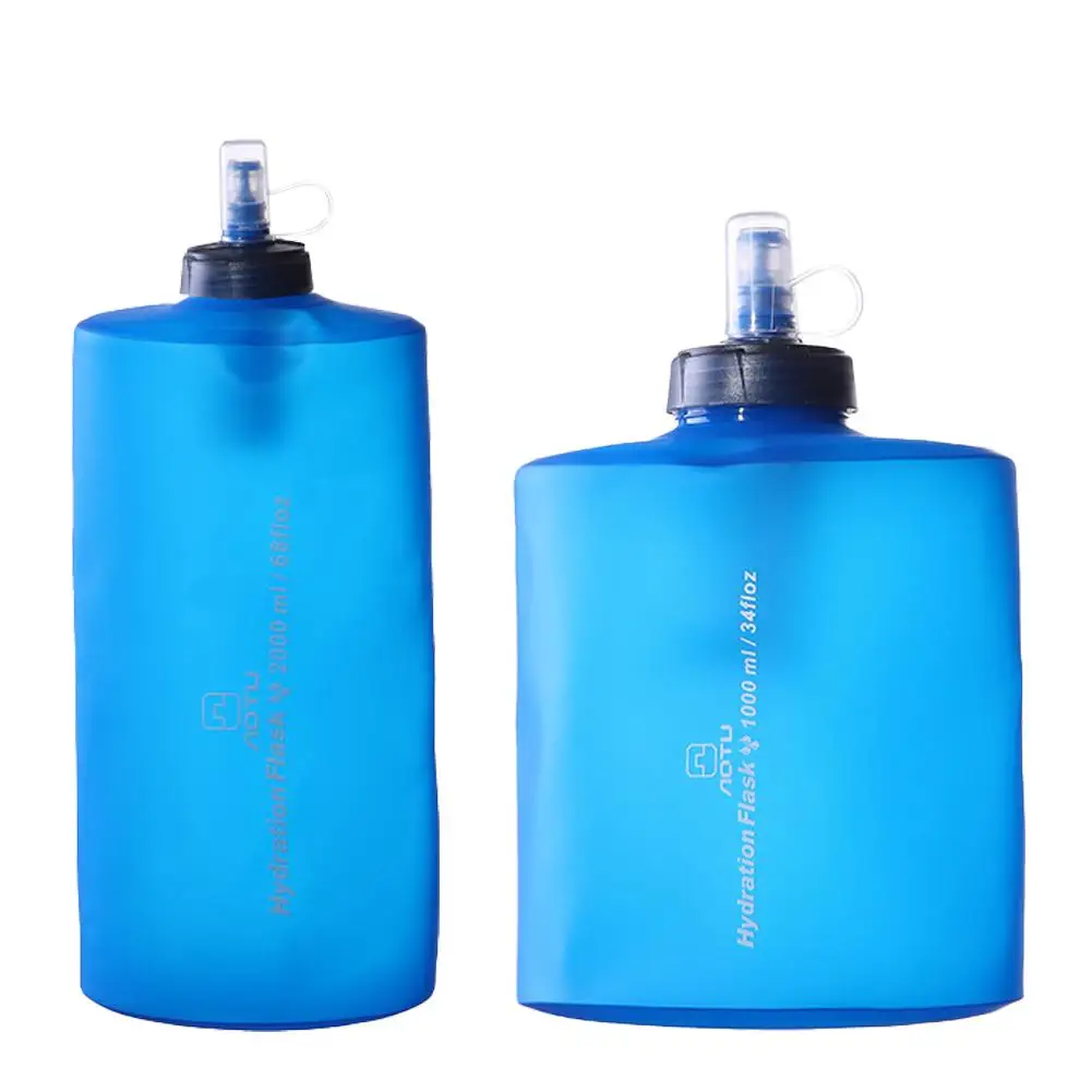 

1000ml/2000ml Water Bottle With Filter Element Large Capacity Foldable Outdoor Soft Water Bag For Running Hiking